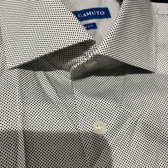 NWT Vince Camuto Dress Shirt Black dotted shirt Sz 15.5 - Picture 7 of 11